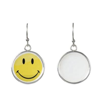 China Smile face / cute / fashional custom round a smile face earring set for sale