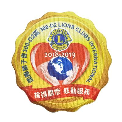 China viable 3D handmade other high quality fabric custom lions clubs badge patch embroidery patch for apparel for sale