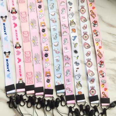 China Pink Polyester Fashion Mobile Phone Lanyard Necklace With Logo Custom Lanyard for sale