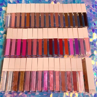 China Waterproof Wholesale Custom Lip Gloss Tubes Boxes Packaging Nude Clear Vegan Glitter Lip Gloss Sellers Private Label Lip Gloss for sale