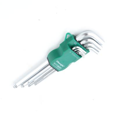 China G17 Steel 9PCS Mat Finish Ball Hex Key Portable DIY Tool Set Household Wholesale Tool For Repair for sale