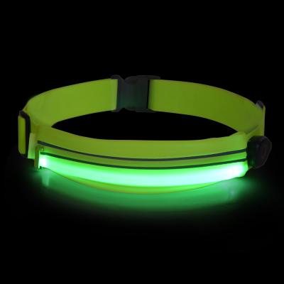 China Water Proof Premium Quality Reflective Night Running Safe Pussy Pack Waist Bag With USB Rechargeable LED Lights for sale