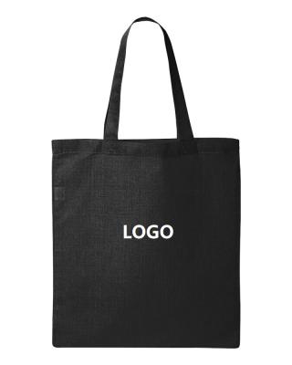 China High quality heavy duty cotton canvas eco-friendly black empty tote bags with custom printed logo for sale