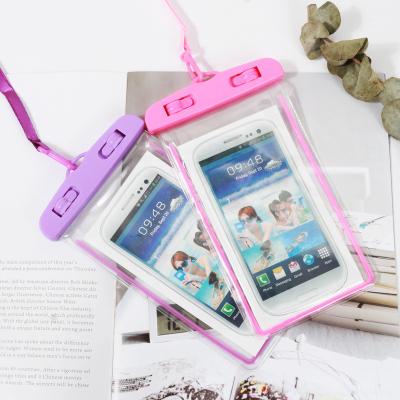 China 2022 Water Proof Pocket PVC Cheap Outdoor Universal Waterproof Cell Phone Case Dry Bag For Mobile With Lanyard for sale