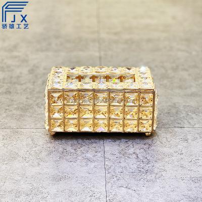 China JX Manufacturer Sale Golden Tissue CLASSIC Box Can Accept Customized Metal And Acrylic Tissue Box for sale