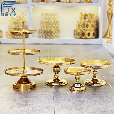 China Stand Romantic Wedding Decoration Cake Topper With Gold Metallic Base Set Of 3 With Mirror For Dessert Display Wedding Birthday Party Events for sale