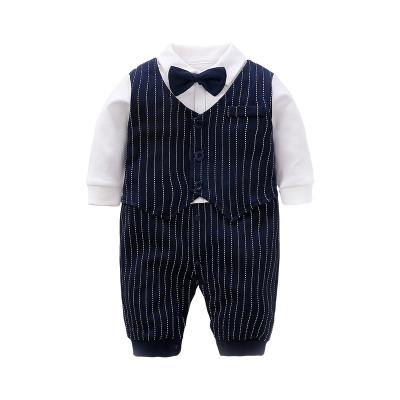 China 100% Cotton Whohlesale Baby Boutique Spring Onesies Clothes Long Sleeve Jumpsuit Baby Boy Cotton Romper Newborn for sale