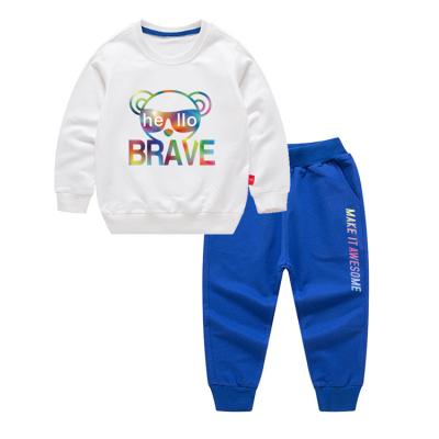 China 2021 New Arrival Antibacterial Kids Fall Clothes Set Children Boys Fashion Long Sleeve Clothes Set for sale