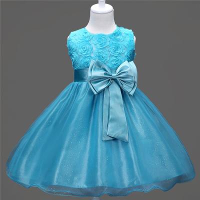 China Amazon 2021 anti-static hot seller Korean children girls flower dress little girls wedding dress pompous skirt for sale