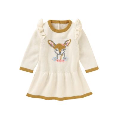 China Boutique Anti-Static Wholesale Baby Knitted Long Sleeve Sweater Dress 6-9 Months for sale