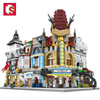 China Famous Education Diy Kit Building Blocks Sets Toys Building Toy Sembo Block SD6300 Children's Street View Series Paris Restaurant Cinema Bricks for sale