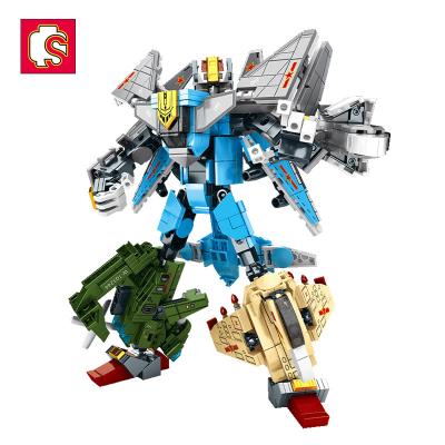 China DIY TOY Sembo Block 103241-103244 Diy kids bricks educational kits 4 in 1 steel mecha fit deformation building blocks robot sets toys for sale