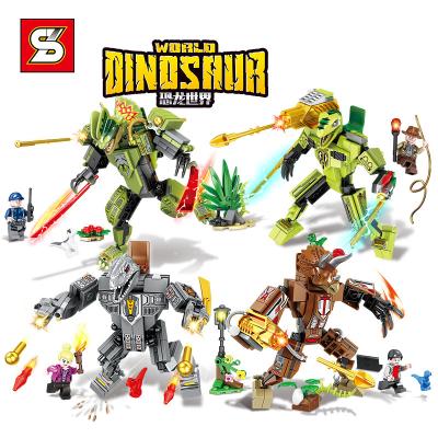 China Building Toy SY 1612 4Pcs/Box Educational DIY Assembling Bricks Dinosaurier World Jurassic Park Plastic Kit Dinosaur Building Block Toy Set for sale