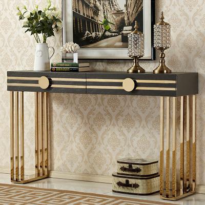 China Other Modern Stainless Steel Metal Console Table Mirrored for sale