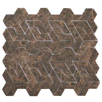 China High Quality Parquet Interior Decorative Garden Wall Recycled Glass Mosaic Slab for sale