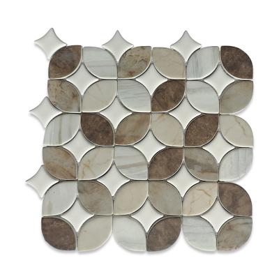 China Wall And Floor Recycled Mosaic Parquet Factory Supply Glass Mix Gray Tone Made In China for sale