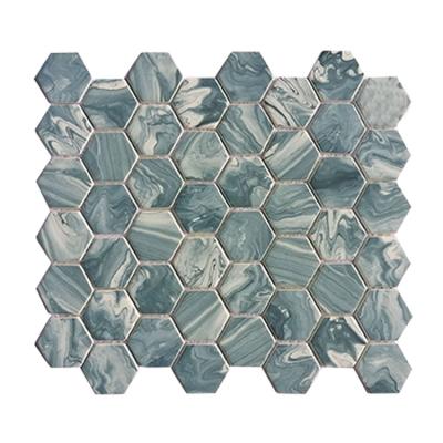 China Factory direct sale modern decorative hexagon wall mosaic tile parquet floor decorative bathroom wall tile for sale