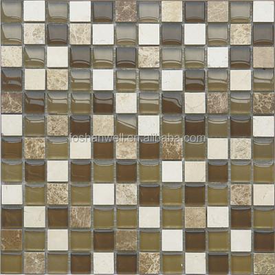 China Decorative mosaic mix square floor tile parquet floor mosaic standard size for sale