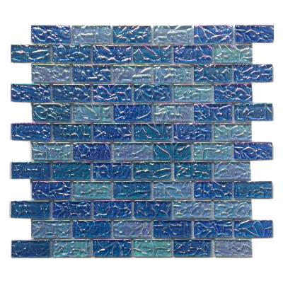 China Cheap premium quality blue mosaic flooring swimming pool mosaic tile glass wall china bathroom for sale