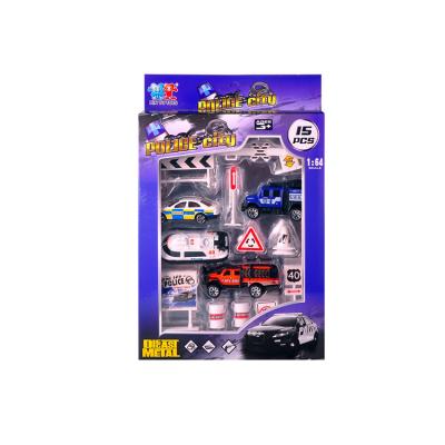 China New Good Quality 15pcs-back Slide Police Fits Diecast Toys Model Car Kits for sale