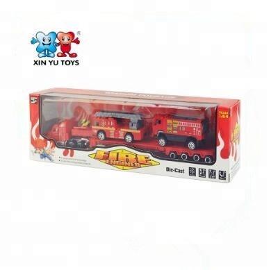 China Kids Fire Fighting Trailer 1/64 Eco-friendly Toy Die Diecast Metal Car Model For Wholesale for sale