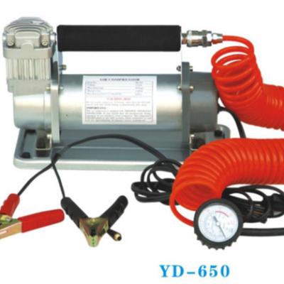 China Portable Metal Powerful Single Cylinder DC 12V 40mm Large Air Compressor YD-650 Car Power Tire Inflator for sale