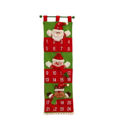 China Felt Calendar Reusable Hanging Advent Calendar Christmas Countdown Decoration 24 Days for Kids Home Classroom Handmade for sale