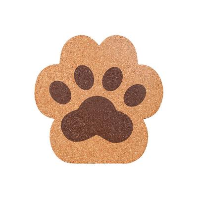 China Cat claw shaped cute cartoon cork coasters hangable heat resistant coasters for sale