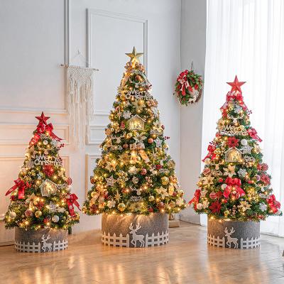 China Pine Artificial Holiday Prelit Christmas Tree with Lights Pinecones Branch Stand for sale