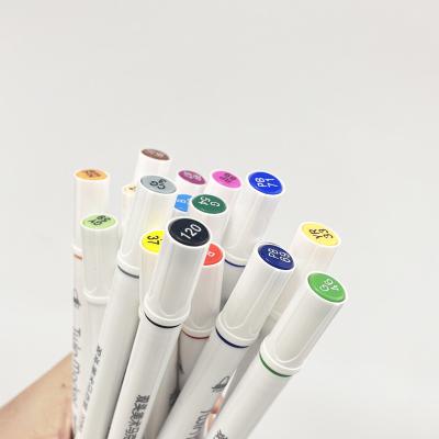 China Quick Drying Fiber Nib Custom Dual Tip Alcohol Ink Twin Marker Pen Set for Painting Coloring for sale