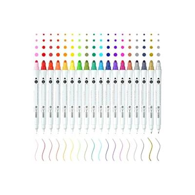 China Fine & Dot Pens Custom Water-Based Ink Dual Tip Round Dot Markers for Journaling Scrapbooking Paper Card Coloring Book for sale