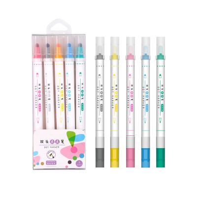 China Non-Toxic Wholesale Custom Dual Tip Dot Marker Pens Round Dot Tip Fiber Thin Bullet Tip Marker for Drawing Writing Coloring for sale