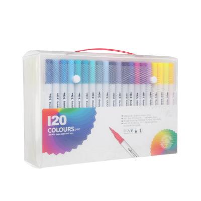 China Colored Pen Watercolor Art Markers Fineliner & Brush Calligraphy Pen with Custom Logo for sale