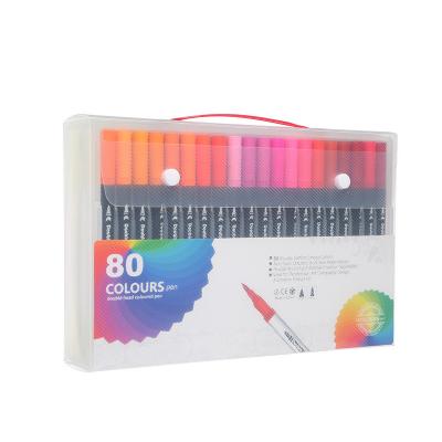 China 60 80 100 120 Colors Dual Tip Brush Pens Art Markers Fine Point and Brush Tip Colored Pen for Coloring Writing Art Supplies for sale