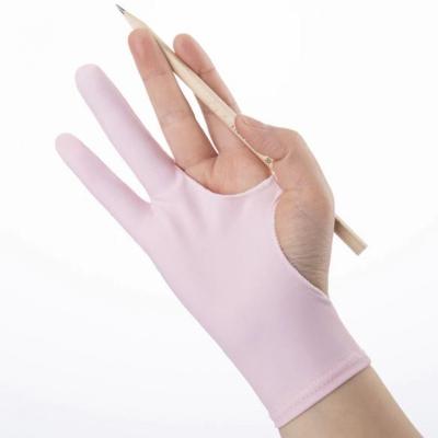 China Pink Drawing Glove Custom Logo Two-Finger Draw Reduces Friction Glove for sale