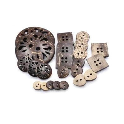 China China Wholesale Price Coconut Shell Buttons Craft Buttons Brown Color Natural Shell Buttons for sale