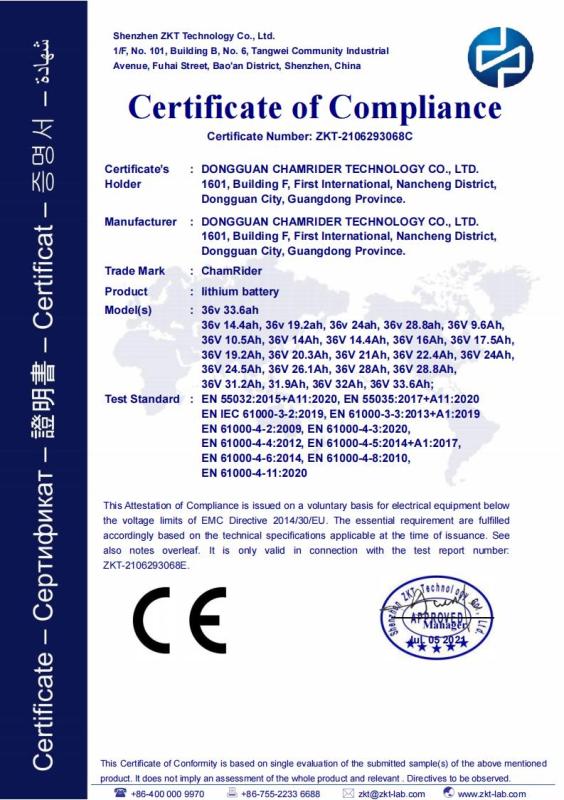 CE - Dongguan Chamrider Technology Co., Ltd.