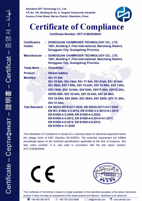 CE - Dongguan Chamrider Technology Co., Ltd.