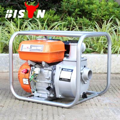 China Other BISON WP20 4 stroke fuel pump 2 inch small gasoline water pump with 6.5hp gasoline engines for sale