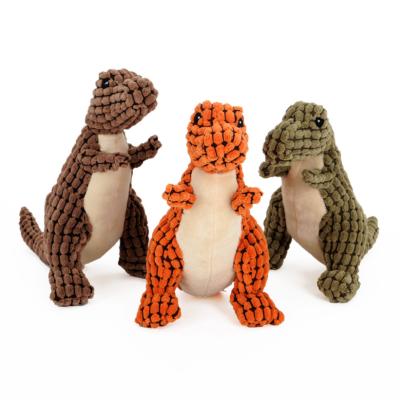 China Viable Funny Bite Resistant Dog Toys Stuffed Plush Dog Toys Squeaky Dinosaur Squeaky Dog Toys for sale