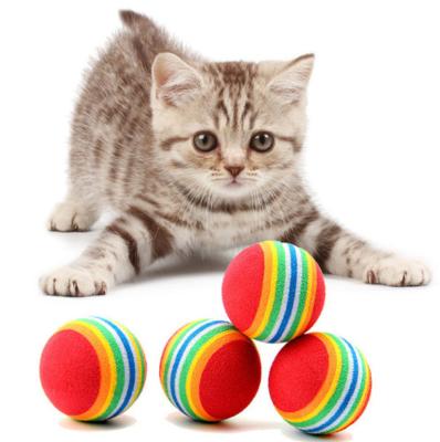 China Sustainable Factory Wholesale Interactive Toys Eco-friendly EVA Colorful Ball Cat Toys Pet for sale