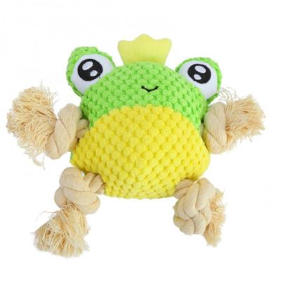 China Low MOQ New Arrival Cute Stuffed Stuffed Squeaky Toys Stored Plush Crab Frog Crab Interactive Chew Toys For Dogs for sale