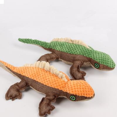 China Amazon Hot Viable Sale Dog Chew Toy Bite Resistant Corn Fleece Lizard Shape Plush Dog Toy for sale