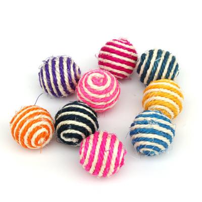 China Colorful Sisal Stocked Cat Scratching Ball Toys Cat Ball Toy Eco-friendly Bite Resistance Wholesale for sale