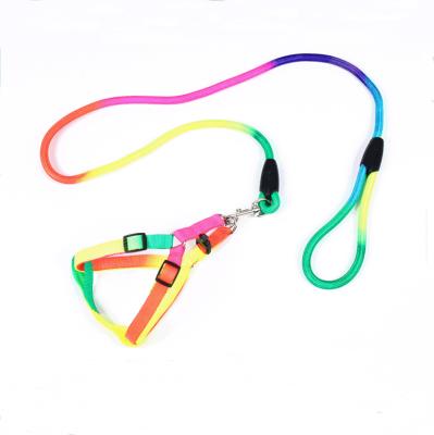 China Personalized High Quality Colorful Dog Harness Leash Set Custom Dog Harness and Leash for sale