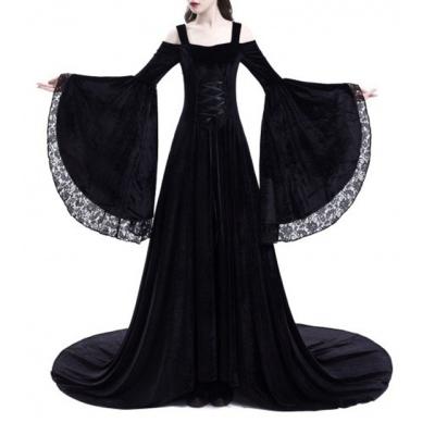 China The Gothic Queen of Ecoparty Halloween Unique Waterproof Design Cosplay Costume Women's Medieval Princess Dress for sale