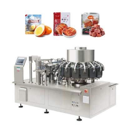 China Food Automatic Premade Bag Meat Vacuum Packing Machines Filling And Sealing Machine Production Line for sale