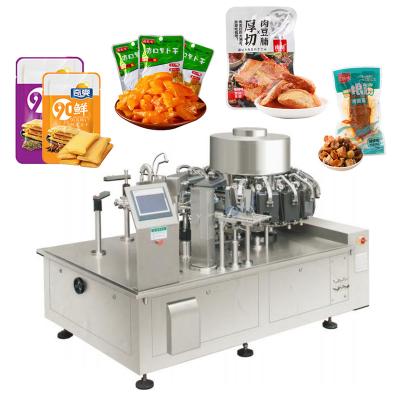 China Food Automatic Rotary Premade Bag Weighing Packaging Machines Thermoforming Vacuum Packing Machine for sale