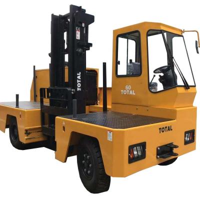 China Building Material Shops 10 Ton Diesel Engine Side Loader Forklift With Closed Cabin for sale