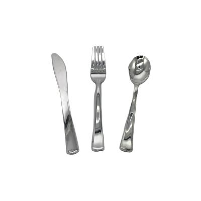 China Disposable Disposable Plastic Silver Electroplating Cutlery Set for sale